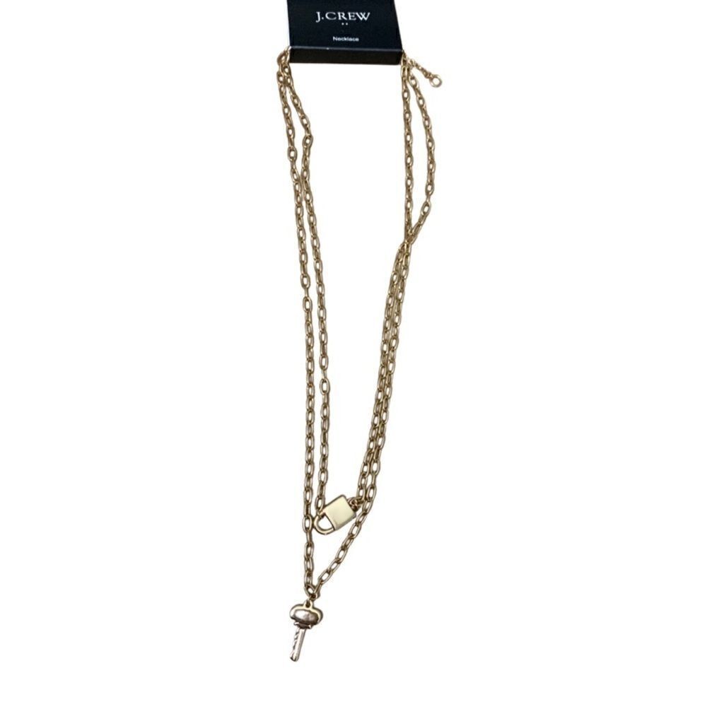 J Crew Lock and Key Two Layered Chain - Picture 2 of 2